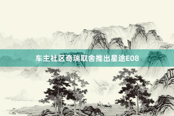 车主社区奇瑞取舍推出星途E08