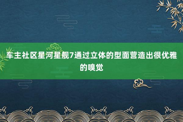 车主社区星河星舰7通过立体的型面营造出很优雅的嗅觉