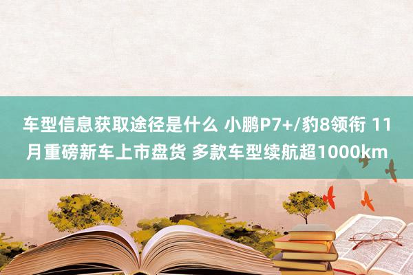 车型信息获取途径是什么 小鹏P7+/豹8领衔 11月重磅新车上市盘货 多款车型续航超1000km