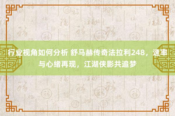 行业视角如何分析 舒马赫传奇法拉利248，速率与心绪再现，江湖侠影共追梦