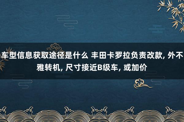 车型信息获取途径是什么 丰田卡罗拉负责改款, 外不雅转机, 尺寸接近B级车, 或加价