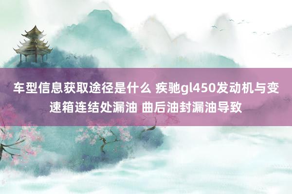 车型信息获取途径是什么 疾驰gl450发动机与变速箱连结处漏油 曲后油封漏油导致