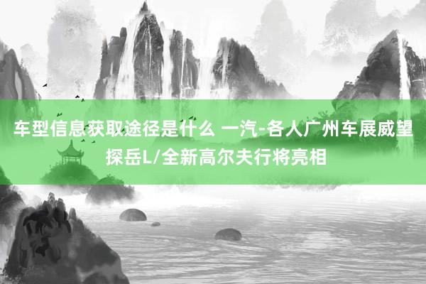 车型信息获取途径是什么 一汽-各人广州车展威望 探岳L/全新高尔夫行将亮相