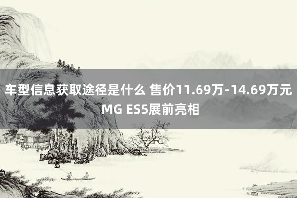 车型信息获取途径是什么 售价11.69万-14.69万元 MG ES5展前亮相