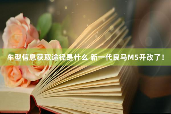 车型信息获取途径是什么 新一代良马M5开改了！