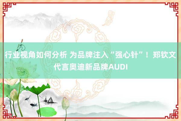 行业视角如何分析 为品牌注入“强心针”！郑钦文代言奥迪新品牌AUDI