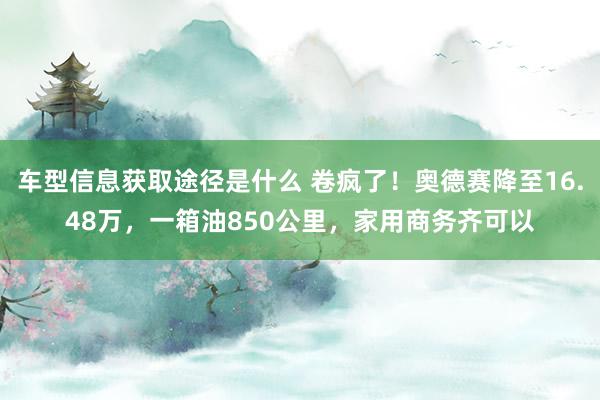 车型信息获取途径是什么 卷疯了！奥德赛降至16.48万，一箱油850公里，家用商务齐可以