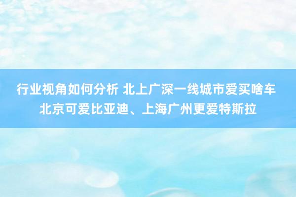 行业视角如何分析 北上广深一线城市爱买啥车 北京可爱比亚迪、上海广州更爱特斯拉