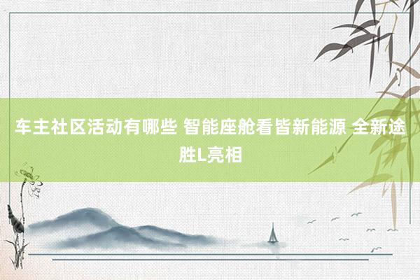 车主社区活动有哪些 智能座舱看皆新能源 全新途胜L亮相