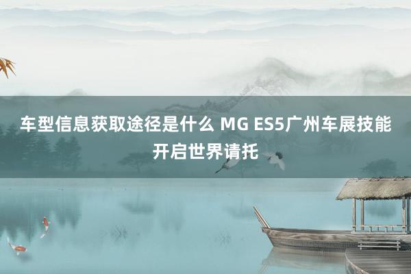 车型信息获取途径是什么 MG ES5广州车展技能开启世界请托