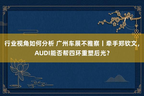 行业视角如何分析 广州车展不雅察丨牵手郑钦文，AUDI能否帮四环重塑后光？