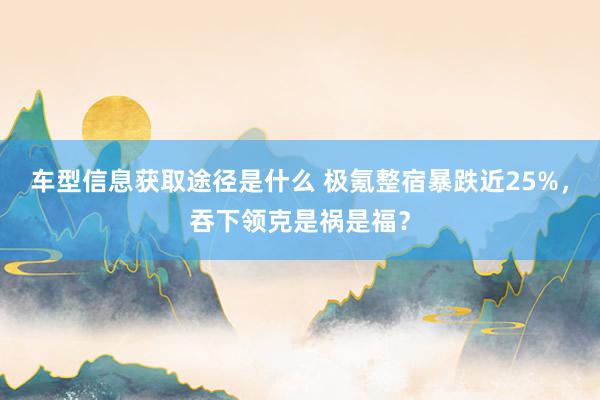 车型信息获取途径是什么 极氪整宿暴跌近25%，吞下领克是祸是福？