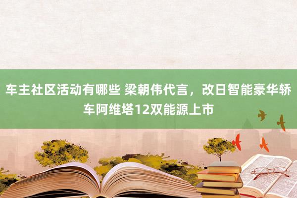 车主社区活动有哪些 梁朝伟代言，改日智能豪华轿车阿维塔12双能源上市