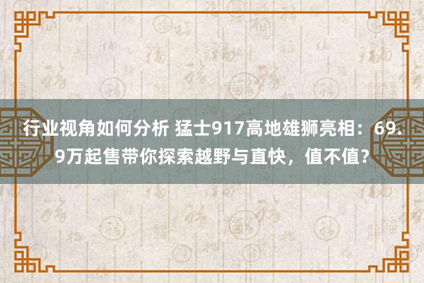 行业视角如何分析 猛士917高地雄狮亮相：69.9万起售带你探索越野与直快，值不值？