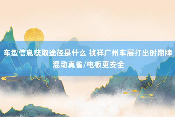 车型信息获取途径是什么 祯祥广州车展打出时期牌 混动真省/电板更安全