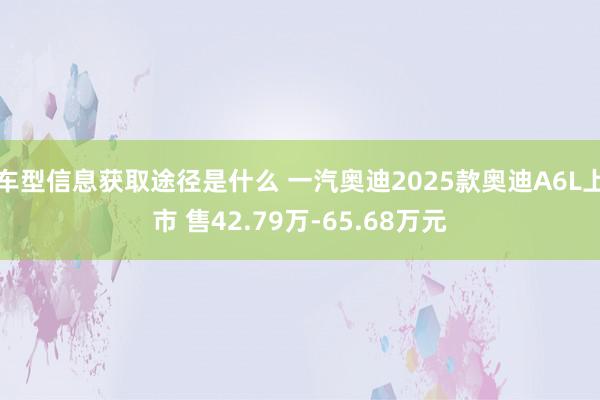 车型信息获取途径是什么 一汽奥迪2025款奥迪A6L上市 售42.79万-65.68万元