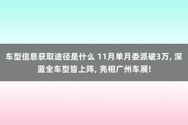 车型信息获取途径是什么 11月单月委派破3万, 深蓝全车型皆上阵, 亮相广州车展!