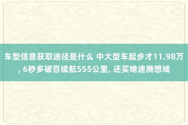 车型信息获取途径是什么 中大型车起步才11.98万, 6秒多破百续航555公里, 还买啥速腾想域