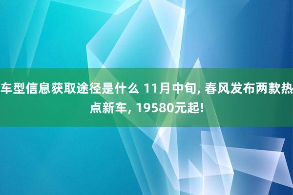 车型信息获取途径是什么 11月中旬, 春风发布两款热点新车, 19580元起!