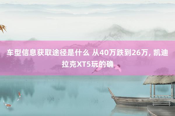 车型信息获取途径是什么 从40万跌到26万, 凯迪拉克XT5玩的确