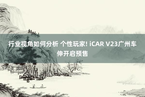 行业视角如何分析 个性玩家! iCAR V23广州车伸开启预售