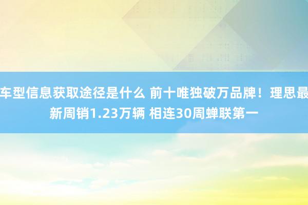 车型信息获取途径是什么 前十唯独破万品牌！理思最新周销1.23万辆 相连30周蝉联第一