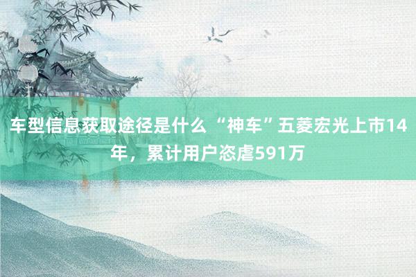 车型信息获取途径是什么 “神车”五菱宏光上市14年，累计用户恣虐591万