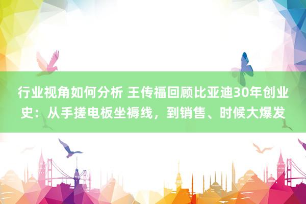 行业视角如何分析 王传福回顾比亚迪30年创业史：从手搓电板坐褥线，到销售、时候大爆发